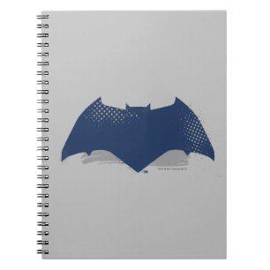 Caderno Espiral Liga da Justiça   Símbolo Pincel e Batman de Meio-