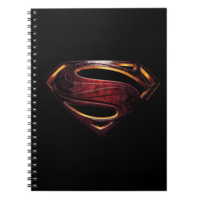 Caderno Espiral Liga da Justiça | Símbolo Superman Metálico (Frente)