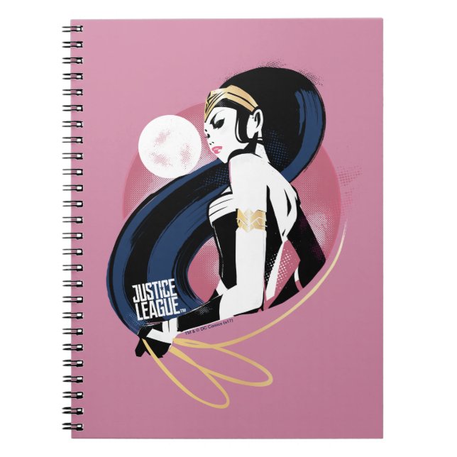 Caderno Espiral Liga da Justiça | Wonder Profile Pop Art (Frente)