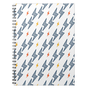 Caderno Espiral Lightning Bolts Doodle Seamless Flash