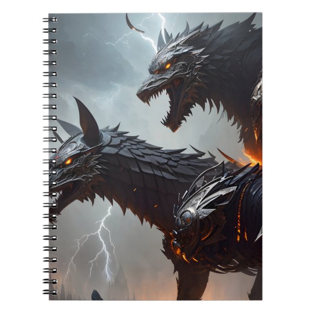 Caderno Espiral Lightning Cyborg Wolves (Frente)