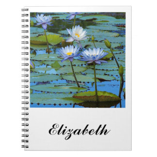 Caderno Espiral Lilas de água azul