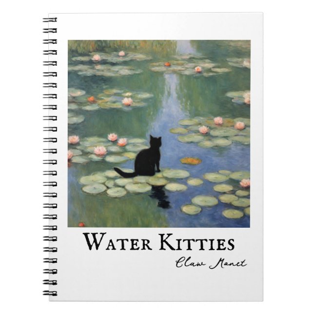 Caderno Espiral Lilas de Gato de Lã de Água de Lâmpada (Frente)