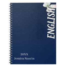 Caderno Espiral Lilás Minimalista Texto Vertical Assunto Escolar