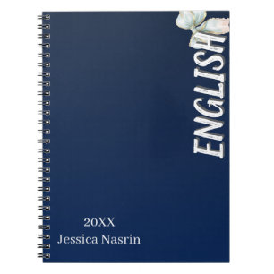 Caderno Espiral Lilás Minimalista Texto Vertical Assunto Escolar