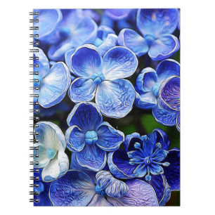 Caderno Espiral lilás púrpura azul-púrpura elegante do jardim ingl