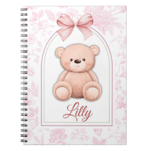 Caderno Espiral Lilly   Design de Enfermeiro de Urso Rosa Personal