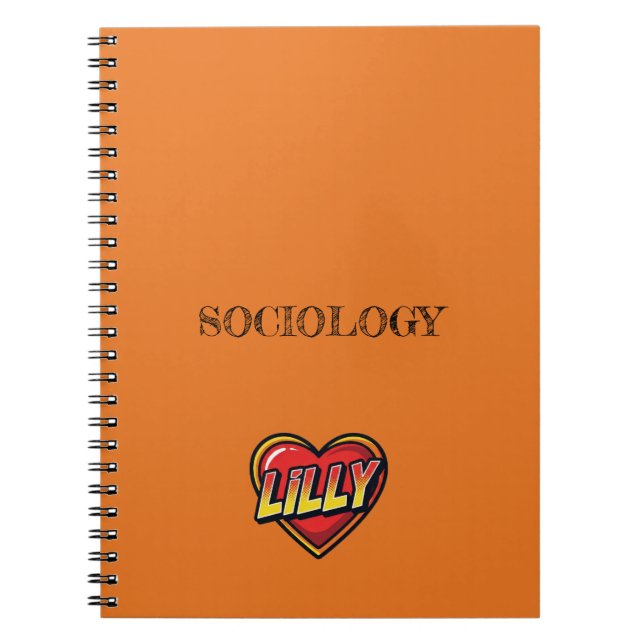 Caderno Espiral Lilly Heart Laranja (Frente)