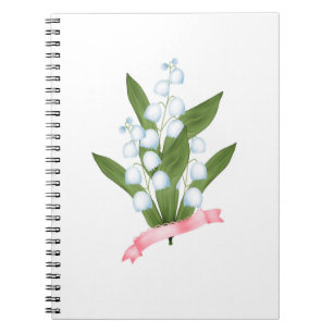 Caderno Espiral Lily do vale, retrô