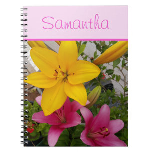Caderno Espiral Lily Lillies Flower Girls Name