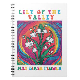 Caderno Espiral Lily of the Valley Birth Month Flower Colorful
