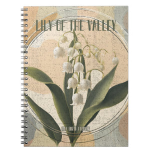 Caderno Espiral Lily of the Valley Vintage May Birth Month Flower