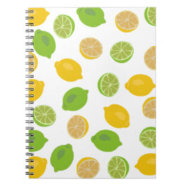 Caderno Espiral Limão e padrão do Limão