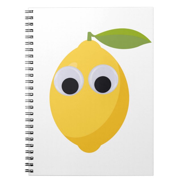 Caderno Espiral Limão, fruta doce com olhos doidos (Frente)