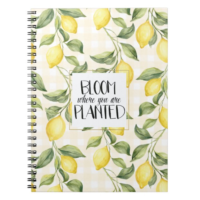 Caderno Espiral Limas Amarelas Elegantes Florem (Frente)