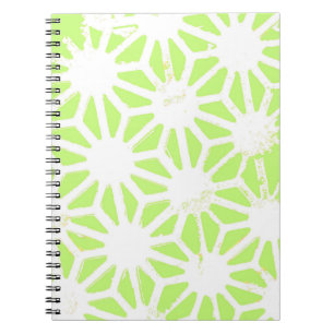 Caderno Espiral Lime green geometric pattern