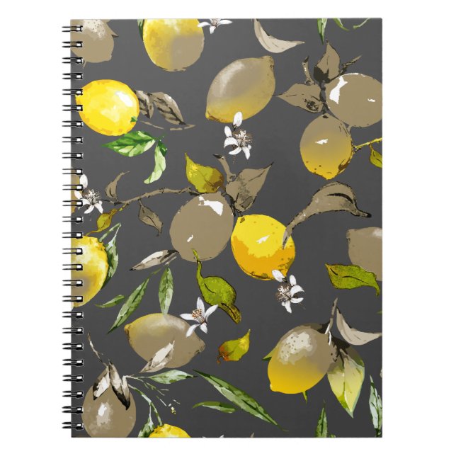 Caderno Espiral Limões de aquarela 35 (Frente)