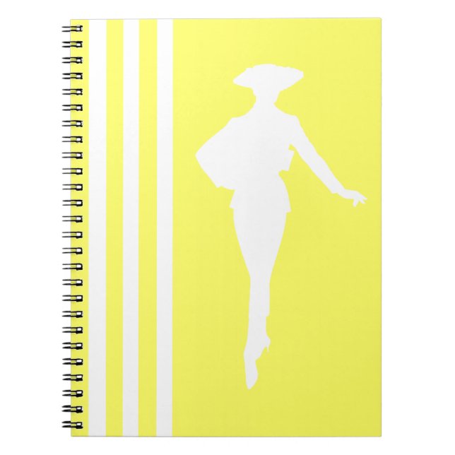 Caderno Espiral Limonada Moderna com Silhueta de Moda (Frente)
