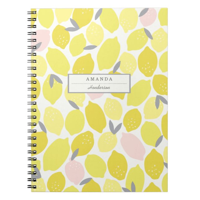 Caderno Espiral Limonada rosa por notebooks personalizados com Imp (Frente)