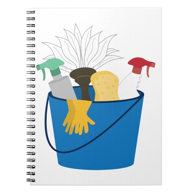Caderno Espiral Limpando Balde de suprimento (Frente)