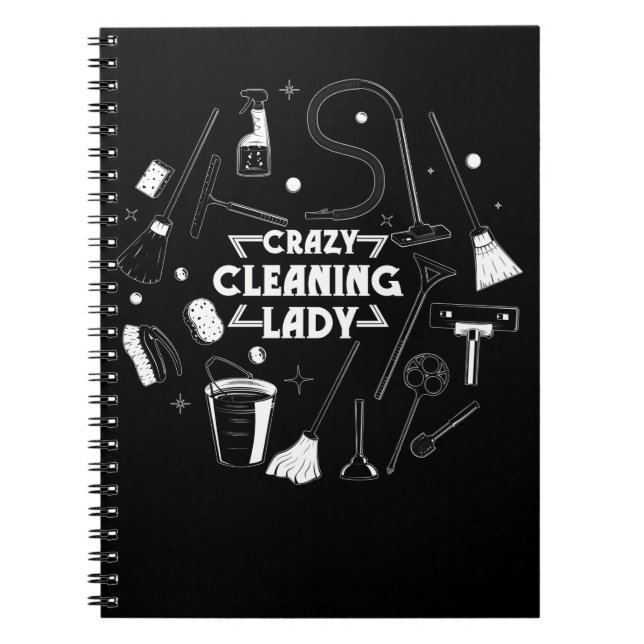Caderno Espiral Limpeza Doméstica Lady Vacuum Cleaner Domicílio (Frente)