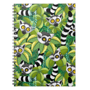 Caderno Espiral Limures de Madagáscar na selva exótica