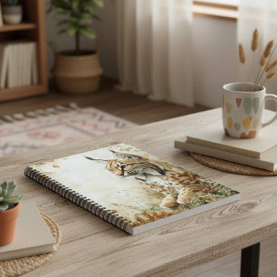 Caderno Espiral Lince Florestal Vida Selvagem Natureza
