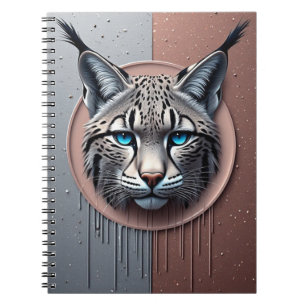Caderno Espiral Lince Selvagem Geométrico com Detalhes Modernos