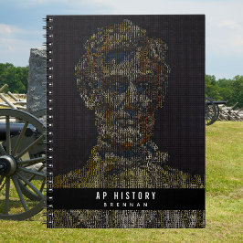 Caderno Espiral Lincoln Digital Art Costumado De Volta À Escola