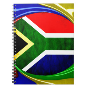 Caderno Espiral Linda África do Sul - Bandeira Nacional Colorido M