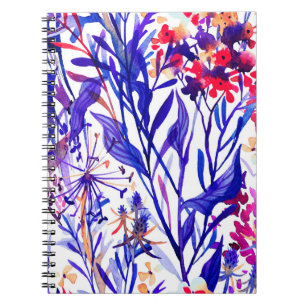 Caderno Espiral Linda aquarela padrão uniforme floral