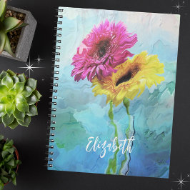 Caderno Espiral Linda Composição Floral Moderna BOHO