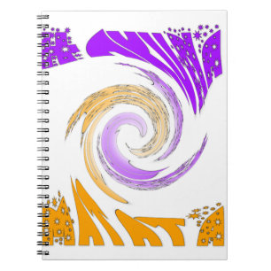 Caderno Espiral Linda Design de Arte Moderna: Roxo e Dourado