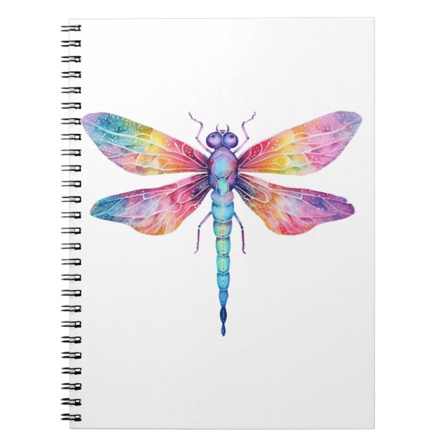 Caderno Espiral Linda Dragonfly Beija Inseto Celestial Lover (Frente)