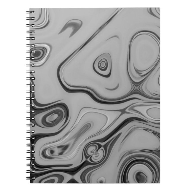 Caderno Espiral Linda Estampa de Arte em Cor Cinza Cinza Textura A (Frente)