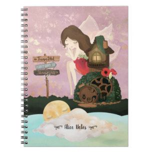 Caderno Espiral Linda fada em um mundo encantado - Notebook