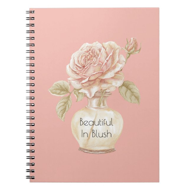 Caderno Espiral Linda Flor Rosa Corada (Frente)