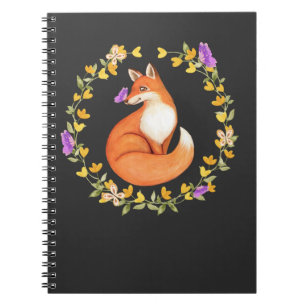Caderno Espiral Linda Fox Floral Wreath Cuja Borboleta