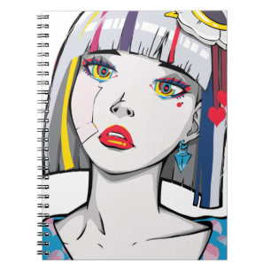 Caderno Espiral Linda Garota de Anime Quebrada