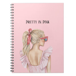 Caderno Espiral Linda Garota Loira Pretty in Pink