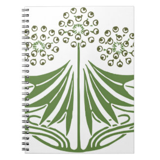 Caderno Espiral Linda ilustração de vintage.