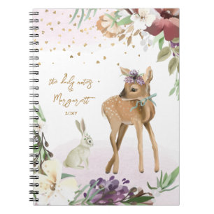 Caderno Espiral Linda Ilustração Provocando Dourada Garota