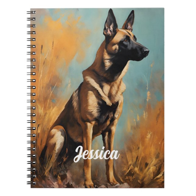 Caderno Espiral Linda Malinois Alemã (Frente)