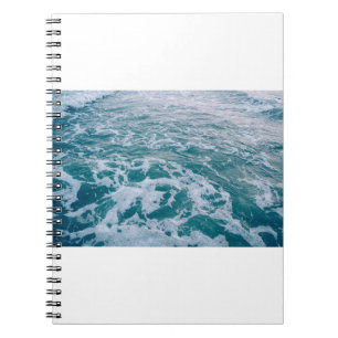 Caderno Espiral Linda mármore do mar ondas texturehipster, backgro