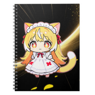 Caderno Espiral Linda Menina Gata Chibi Loira - Vestido Midi