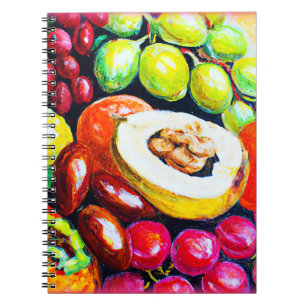 Caderno Espiral Linda Mistura de Pintura de Fruta de Uvas. Comprar
