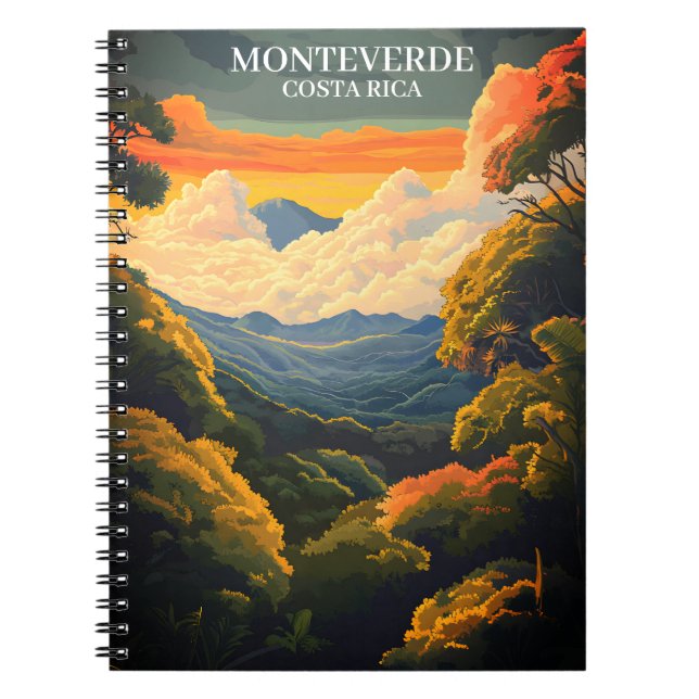 Caderno Espiral Linda Monteverde Cloud Forest Costa Rica (Frente)