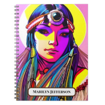 Linda Mulher Nativa Americana. Nome editável.
