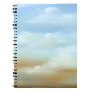 Caderno Espiral Linda paisagem com nuvens Fluffy