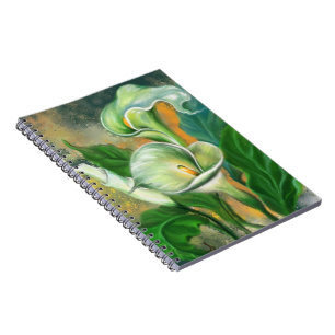 Caderno Espiral Linda pintura de notebook Calla Lily Flower
